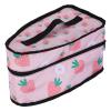 Pink Polyester Strawberry Pattern Iron Bag for Travel view 1