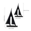 NUSITOU 2-Piece Resin Sailboat Model, Modern Nautical Decor view 2
