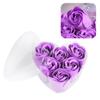 MALUGOGO 6-Pack Purple Heart-Shaped Rose Soap Flowers view 1