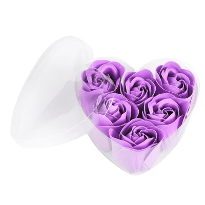 Gadpiparty Rose Soap Box - 6pcs Purple Heart Shaped