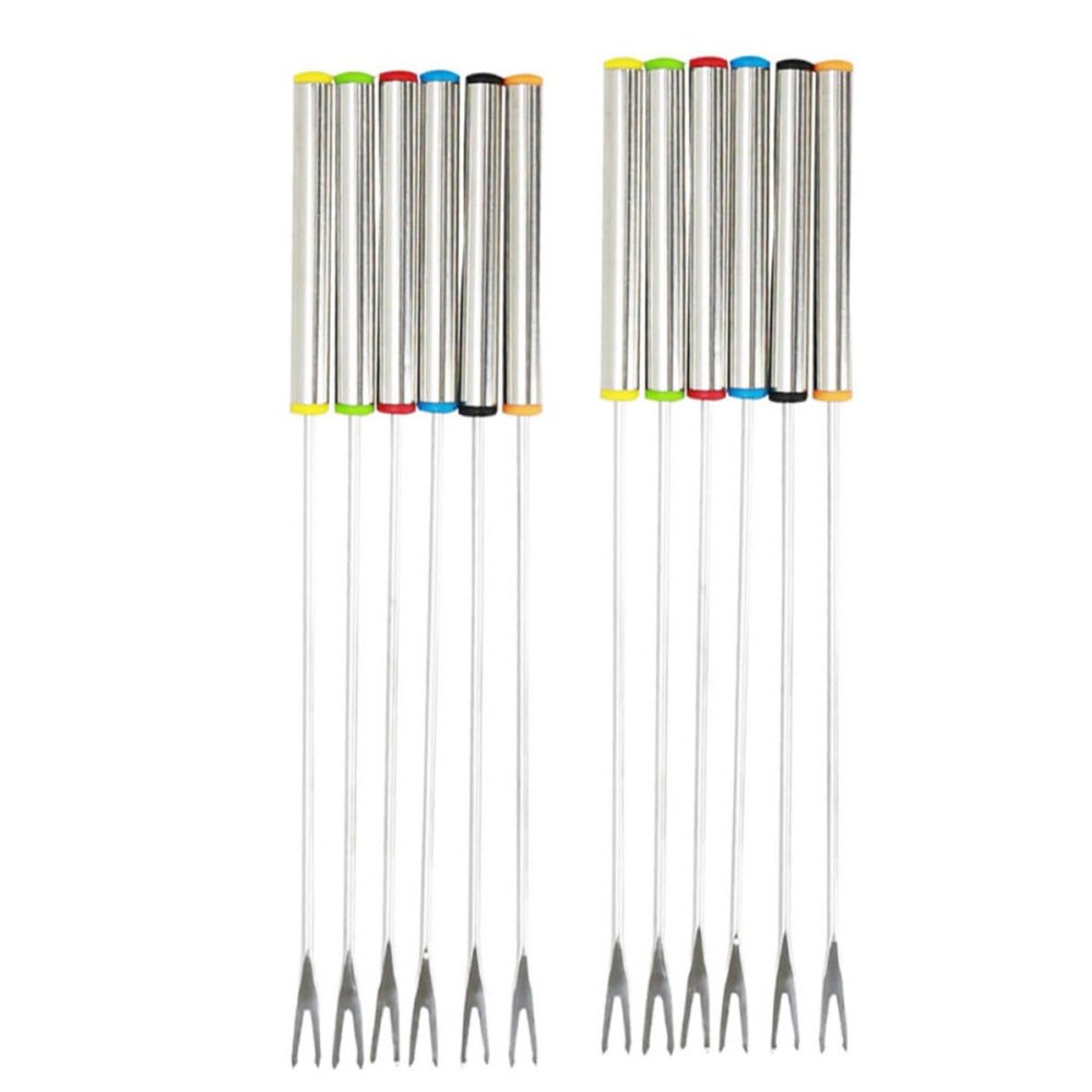 24 cm Stainless Steel Fondue Forks, 12-Pack for Fruit and Desserts