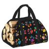 Colorful Open-Ended Firewood Carrier with Dog Paw Print view 1