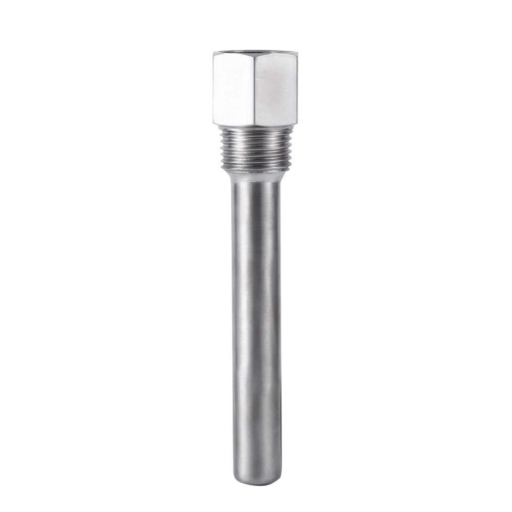 Kadimendium Stainless Steel Thermowell for Temperature Sensors and Thermometers, 1/2-Inch NPT Thread for Brew Kettles
