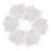 YARNOW White Faux Fur Pom Poms, 6 Pieces, 10 cm, with Black Tips view 1