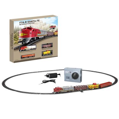 HO Scale F7 Diesel Locomotive Model Train Set with Metal Tracks and Remote Control