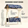 CMYAOYC Mobile Folding Vendor Stand with Floral Fabric Roof, Blue, 120 cm view 4