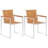 2-Piece Garden Chair Set with Cushions, Solid Acacia Wood and 304 Stainless Steel, Gray view 3