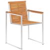 2-Piece Garden Chair Set with Cushions, Solid Acacia Wood and 304 Stainless Steel, Gray view 4