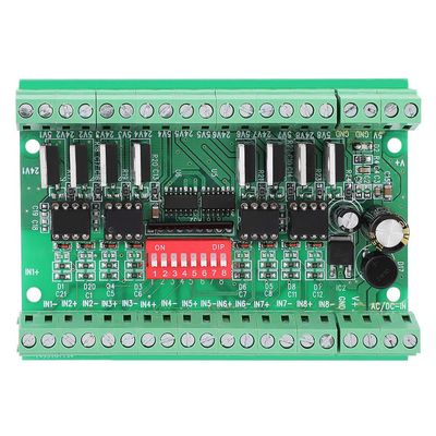 8-Channel Logic Level Converter, 5 V/24 V NPN/PNP to NPN, 10 MHz, Optocoupler-Isolated, DIN-Rail Mount