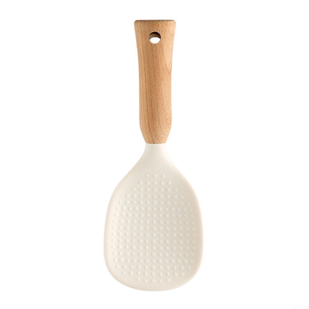 Glewi Silicone Rice Spoon with Wooden Handle