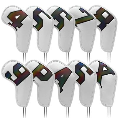 Golf Iron Head Covers, 10-Pack, PU Leather, Wedge Covers