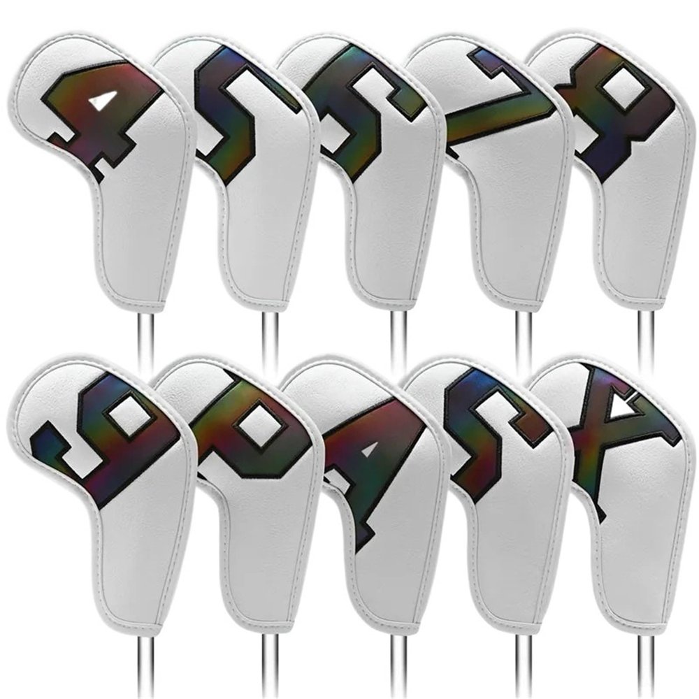 Golf Iron Head Covers, 10-Pack, PU Leather, Wedge Covers