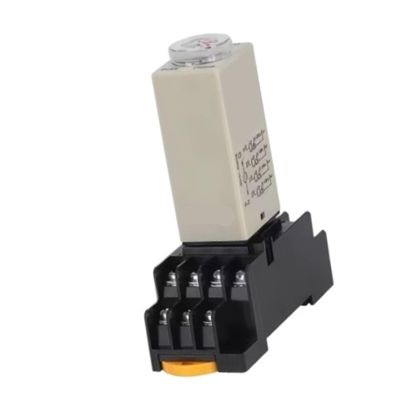 H3Y-4-C AC110V 3A Relay, 14-Pin, 4NO+4NC, with Socket, 0–5 Minute Timer