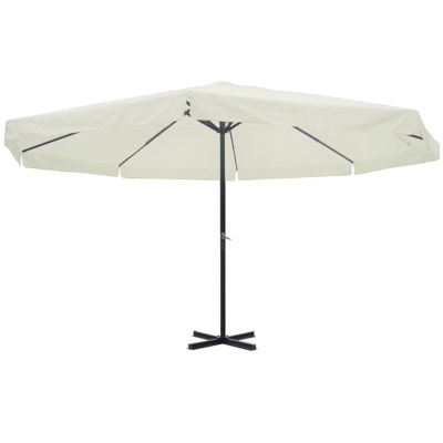 ATOMSTACK MAKER Large White Aluminum Patio Umbrella, 500 cm, with Crank, UV and Rain Protection