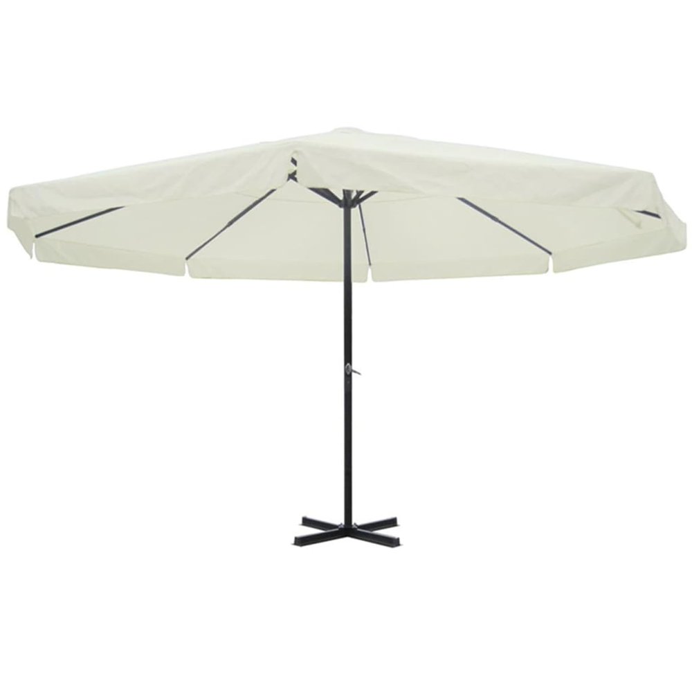 ATOMSTACK MAKER Large White Aluminum Patio Umbrella, 500 cm, with Crank, UV and Rain Protection