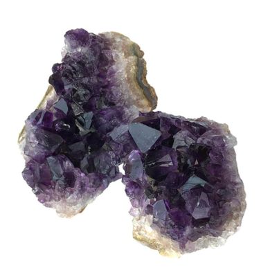 EXAOMBLE 2-Piece Natural Amethyst Crystal Cluster Set with Beautiful Texture and Elegant Purple Luster for DIY and Home Decor