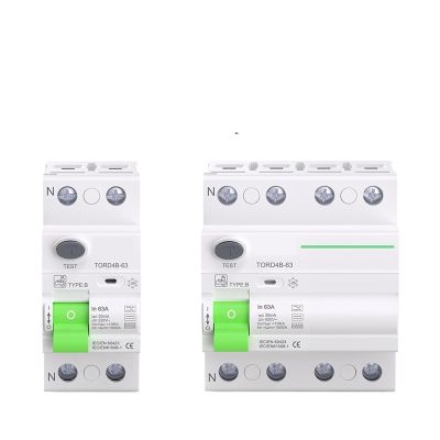 Type B RCD/RCCB Earth-Leakage Circuit Breaker, EVSE, 2P/4P, 40A/63A, 30/100/300mA, 10kA, DIN Rail, 230V (63A, 2-Pole, 300mA)