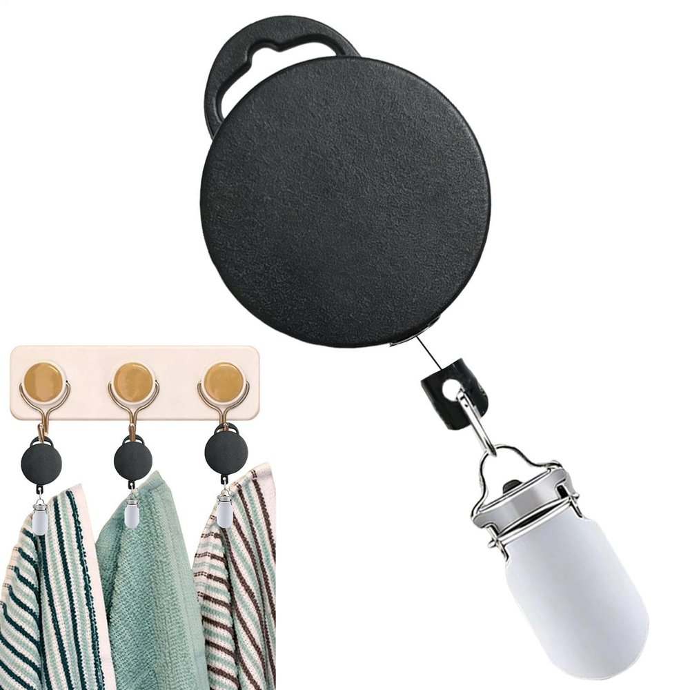 Retractable Kitchen Towel Clips