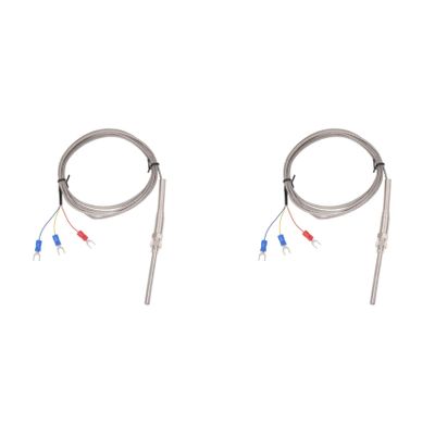 Cryofu 2-Pack PT100 Type Temperature Sensors, 0–400°C, 5 mm x 50 mm, 2 m