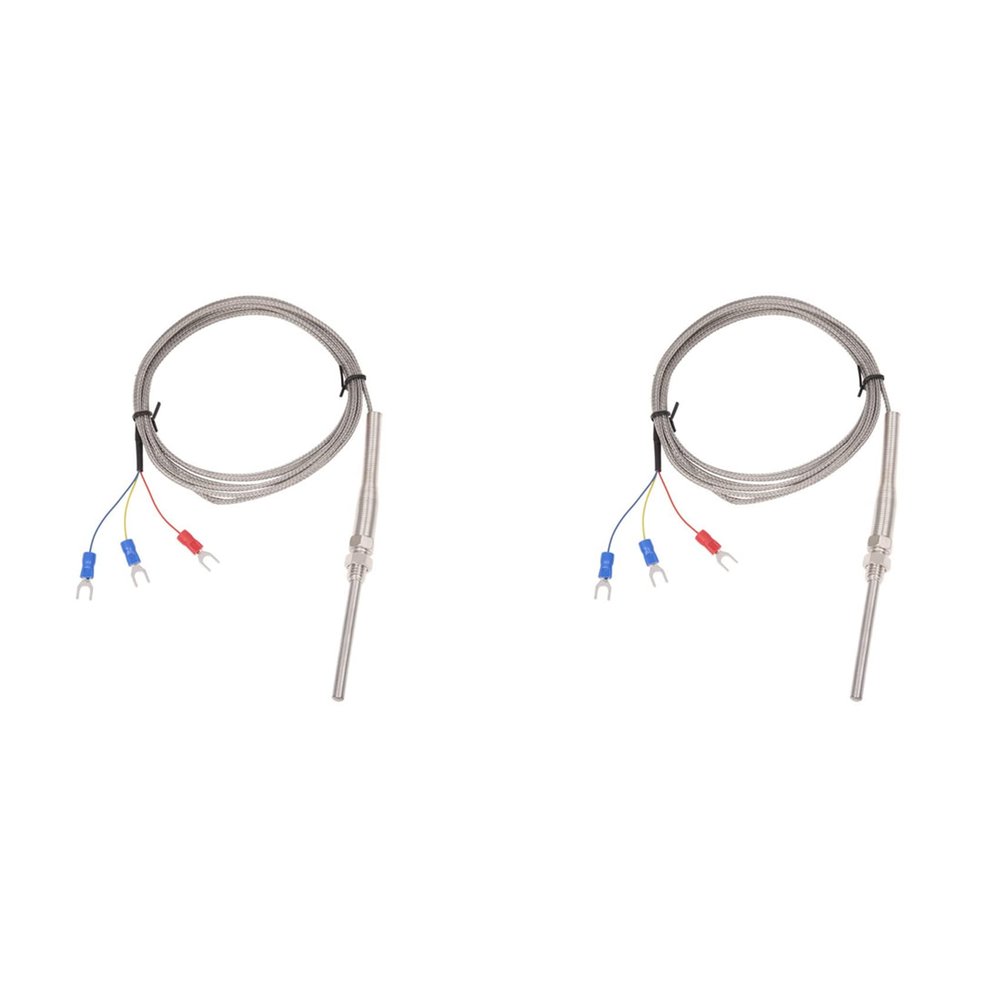 Cryofu 2-Pack PT100 Type Temperature Sensors, 0–400°C, 5 mm x 50 mm, 2 m