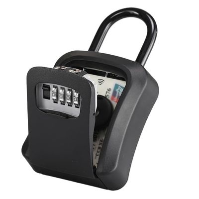 Portable Key Lockbox with 4-Digit Combination Lock for Outdoor Use