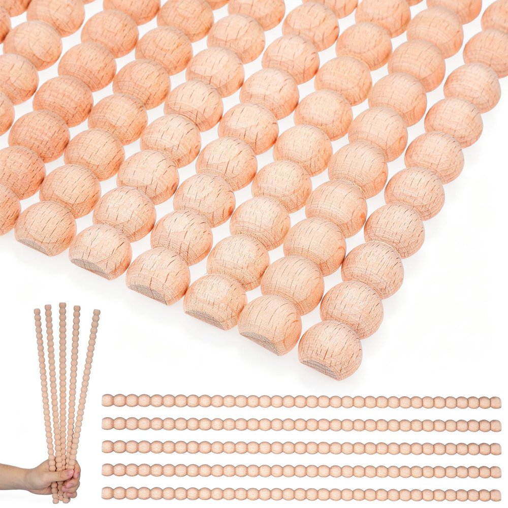Zerodeko 12-Piece Untreated Wood Half-Round Decorative Molding