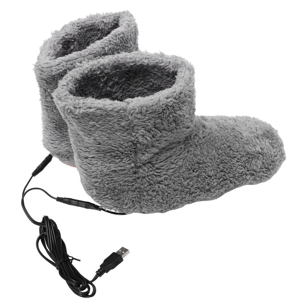 USB Heated Slippers, 1 Pair, Boot-Shaped