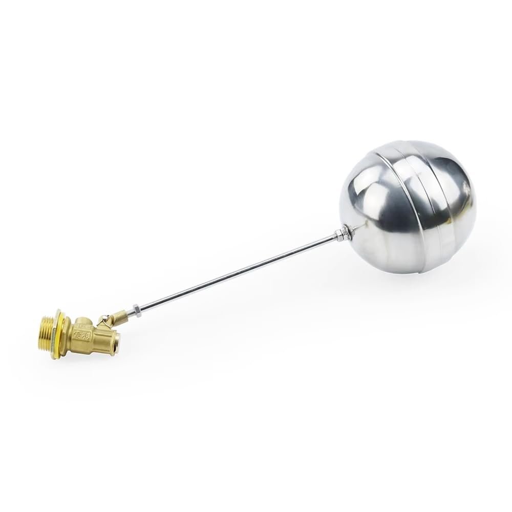 1 x Premium Brass Float Valve for Cold and Hot Water Tanks, 1/2 in, 3/4 in, or 1 in, SS201 Stem (1")