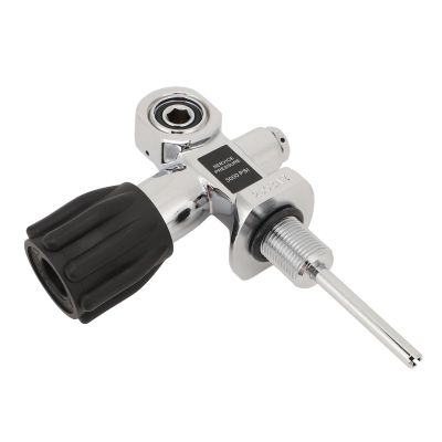 Adfaga Scuba Tank Valve, Chrome-Plated Brass, DIN/Yoke, Dual Interface, 250 Bar, Explosion-Protected
