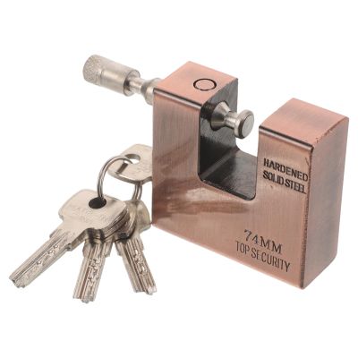 Healvian Heavy-Duty Vintage Iron Keyed Padlock, Brown