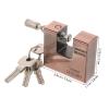 Healvian Heavy-Duty Vintage Iron Keyed Padlock, Brown view 2