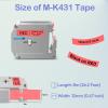 NineLeaf Compatible Brother M-K431 12mm Black on Red Non-Laminated Label Tape, 2-Pack view 2