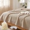 Liocwocne Soft Muslin Blanket, 100% Cotton, Lightweight Summer Blanket for Adults – Breathable Cozy Blanket and Bedspread for Sofa, Couch, and Bed (Light Beige, 230 x 280 cm) view 1