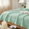 Soft Muslin Blanket 150 x 200 cm, 100% Cotton, Lightweight Summer Blanket for Adults, Breathable Throw for Sofa, Couch and Bed (Fresh Green, 170 x 230 cm) view 1
