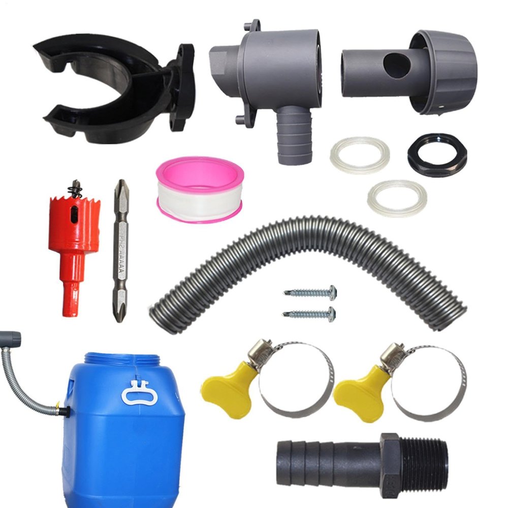 Rain Barrel Diverter Kit with Filter and 1.64 ft/3.28 ft Hose