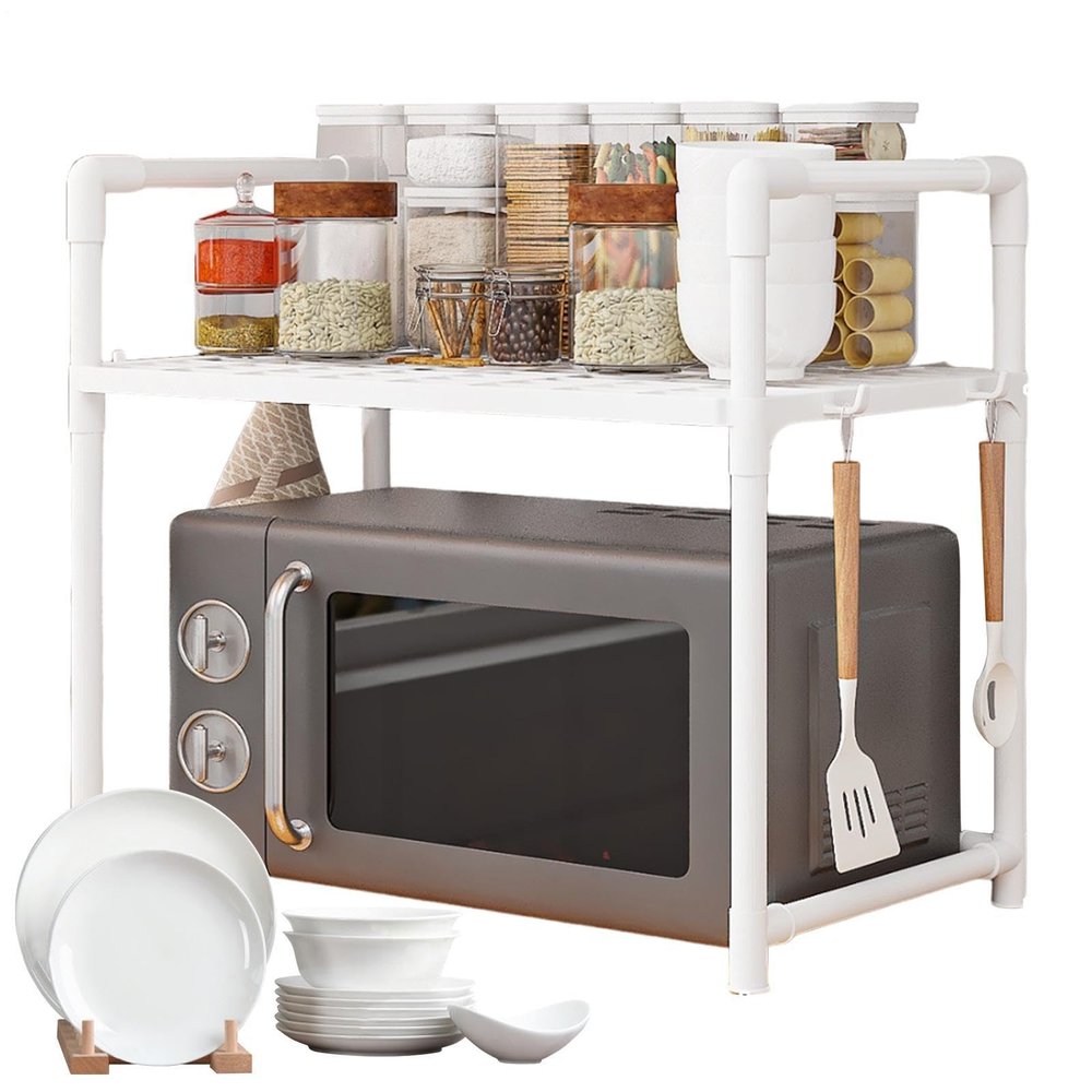 Microwave Rack with Hooks