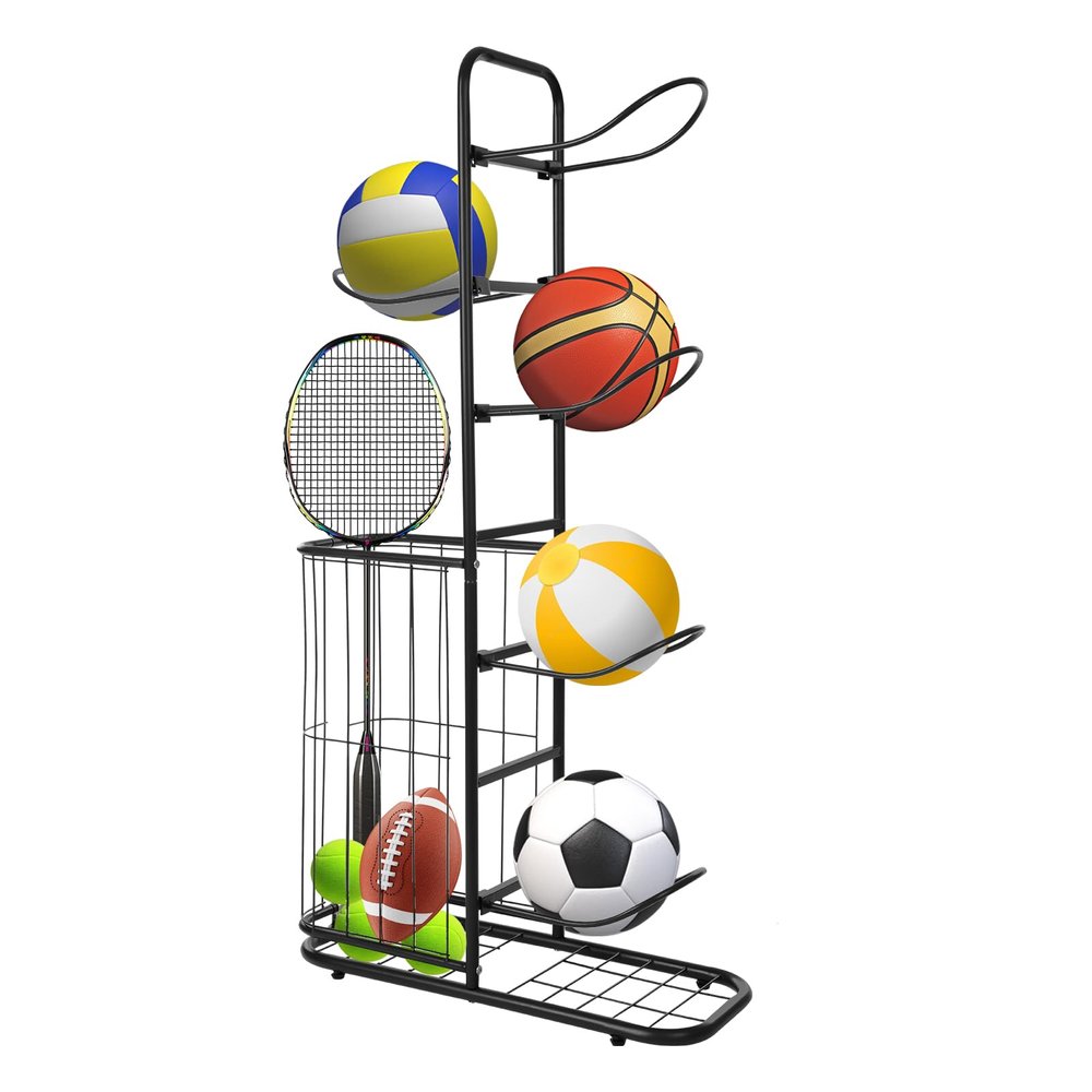 5-Tier Iron Ball Rack with 5 Baskets, 5 kg per Shelf