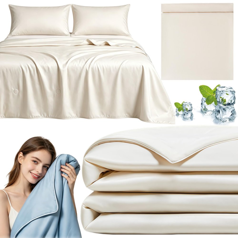 Anfaru Magicsleep Cooling Ice-Silk Blanket for Hot Summer Nights