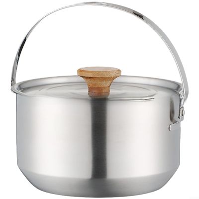 Helilyco 4 L Stainless Steel Camping Pot with Lid and Handle