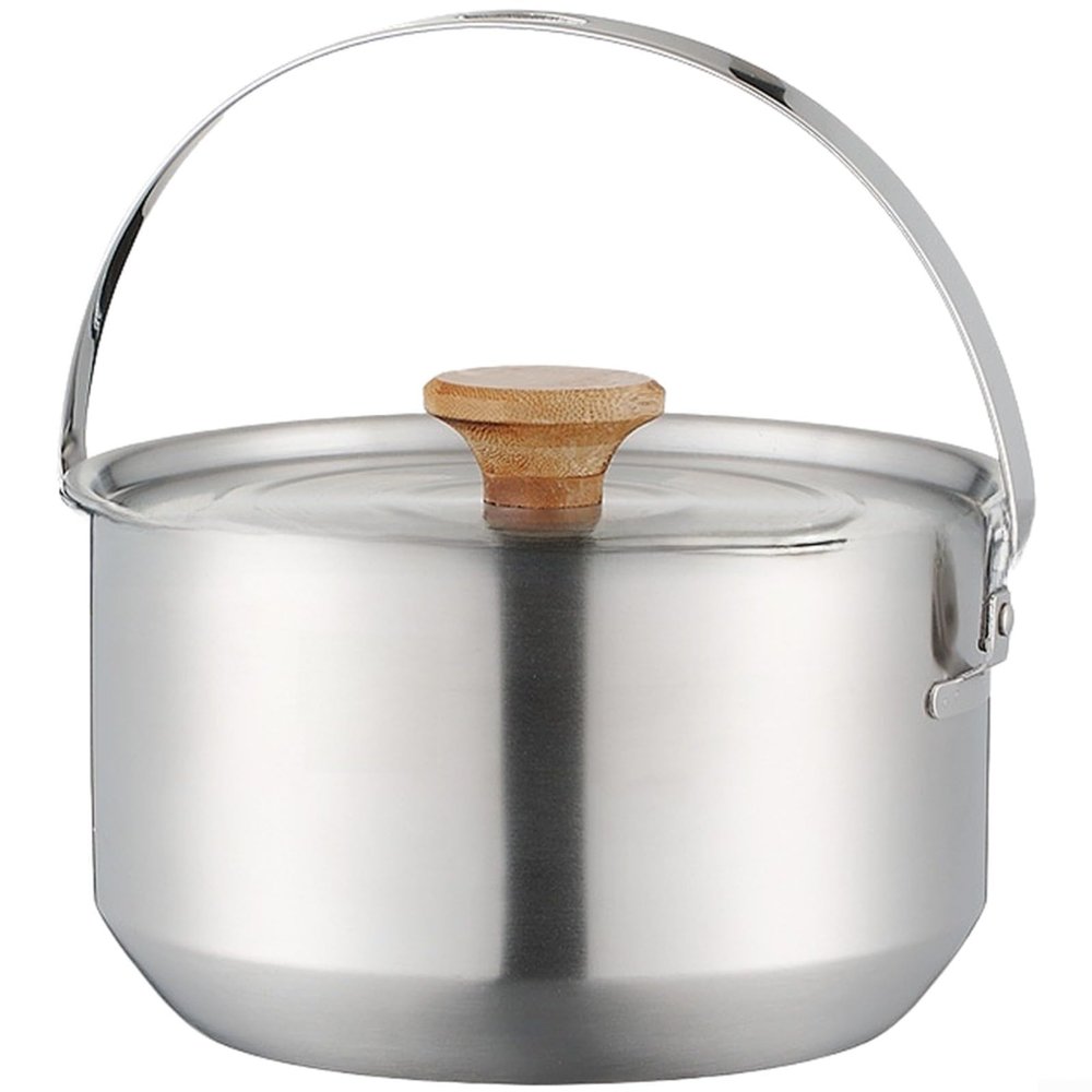 Helilyco 4 L Stainless Steel Camping Pot with Lid and Handle