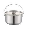 Helilyco 4 L Stainless Steel Camping Pot with Lid and Handle view 3