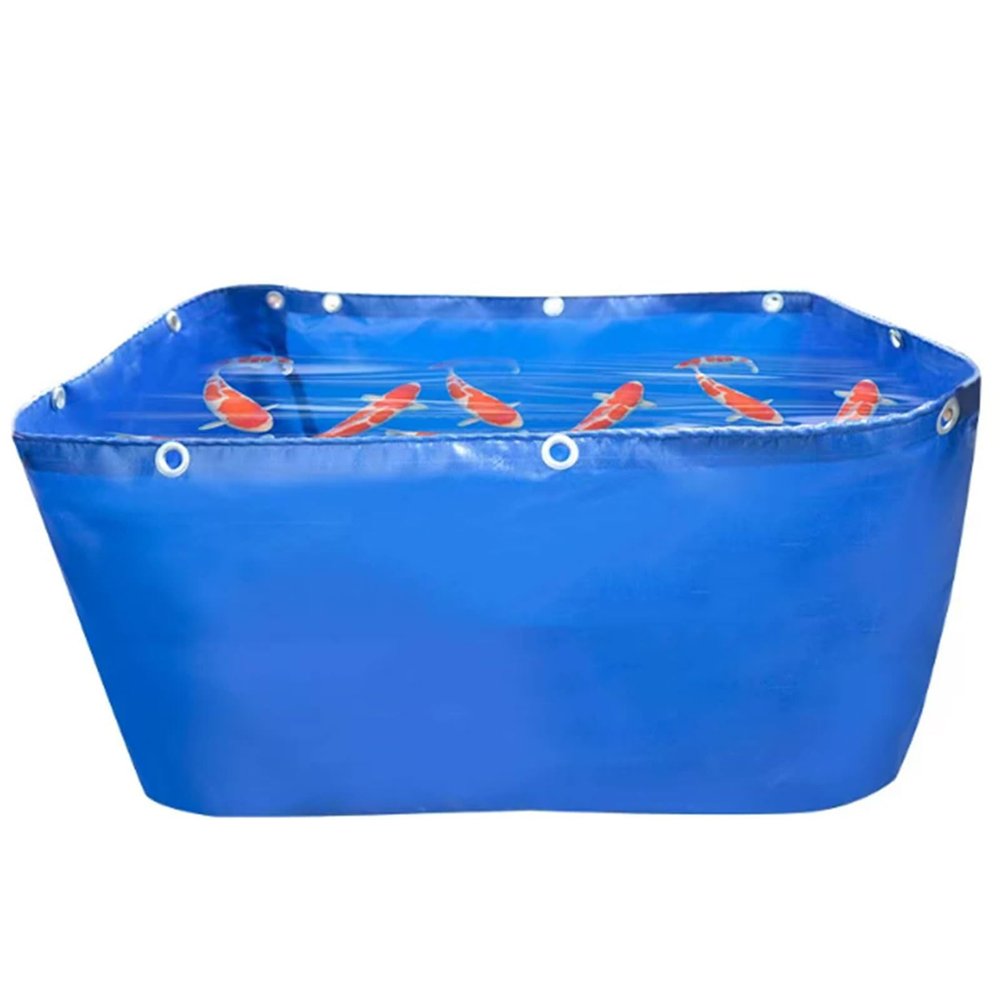 Luyckfrazy PVC Canvas Fish Pond, Foldable Above-Ground Fish Tank, 6 x 2 x 1.0 m