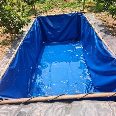 Luyckfrazy Rectangular Canvas Fish Pond, Waterproof Tarpaulin Water Storage Tank, 6 x 4 x 1.2 m
