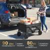 Outsunny Folding Hand Wagon with Drink Holders, 80 kg, Black view 3