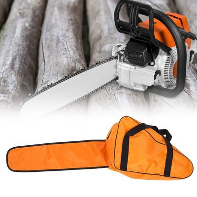 AMONIDA Chainsaw Storage Bag, Bright Orange 600D Polyester Carrying Case with Zipper and Adjustable Strap