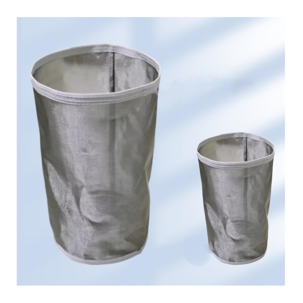 Reusable Stainless Steel Cylindrical Filter Bag, 500 Mesh, 11.8 x 11.8 in