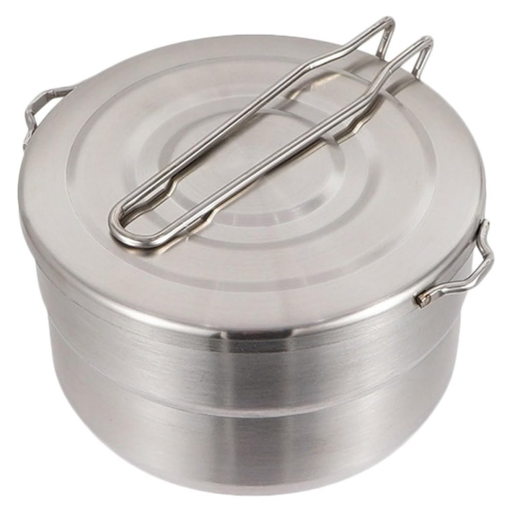 CHILDWEET Stainless Steel Collapsible Camping Cooking Pot for Hiking and Picnics