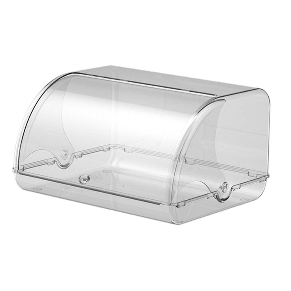 TUXCAXI Elegant Large-Capacity Bread Box with Roll-Top Lid, Transparent, 30 x 13 x 27 cm