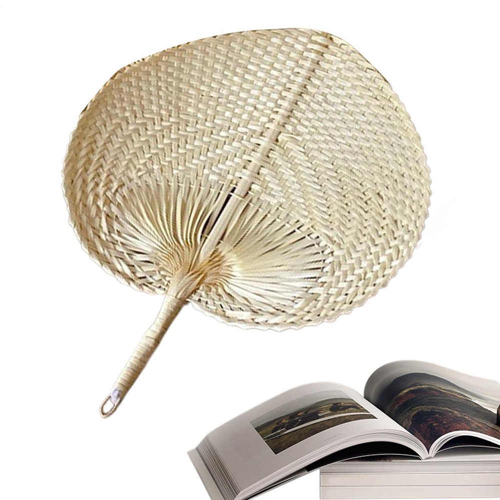 Natural Raffia Hand Fan