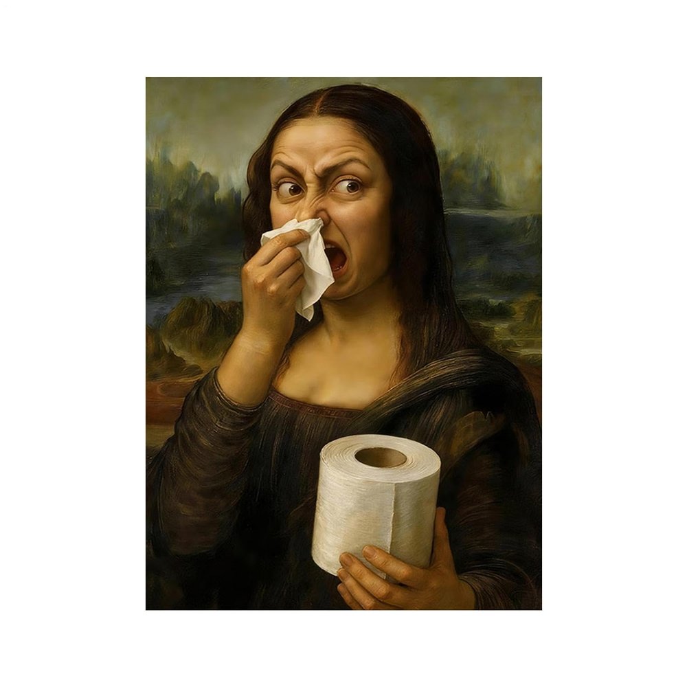Funny Canvas Wall Art for Bathroom - 30 X 40 cm